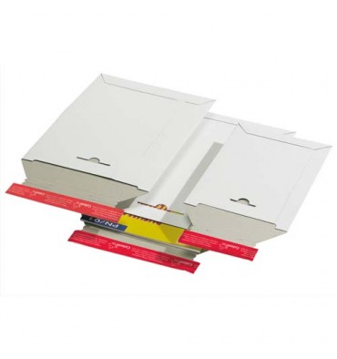 COLOMPAC Pochette d'expédition en carton blanc A4+, format 245 x 345 mm,  hauteur jusque 3 cm