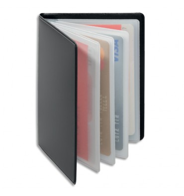 DURABLE Porte-cartes Anti RFIB Gris anthracite, plastique souple, 4  pochettes 8 cartes L7,5 x H10,2 cm