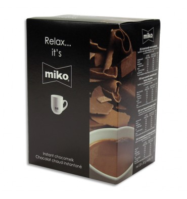 MIKO Boîte de 20 sachets individuels de chocolat de 30g, contient du lait  en poudre