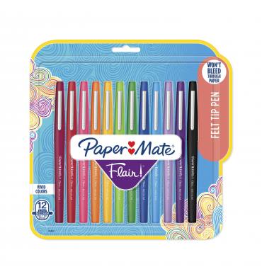 PAPERMATE - PAPERMATE Blister de 12 stylos feutres Flair. Coloris