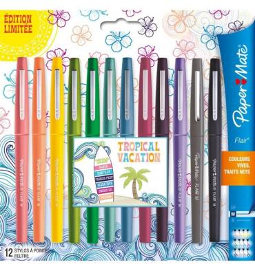 Paper Mate Pochette de 4 stylos feutre nylon Flair original - prix