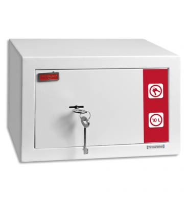 Coffre-fort document coffre document boite avec serrure 35,5 x 25,5 x 7 cm  matériau : acier laminé à froid, 2 clés blanc