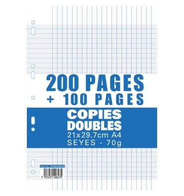 NEUTRE 200 copies doubles+100 gratuites, A4, Séyès 70g