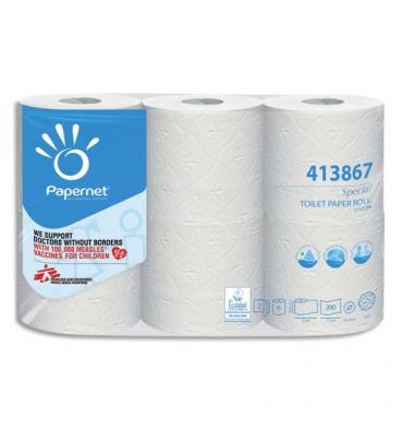 6 rouleaux papier toilette MAXI JUMBO ouate blanche 2 plis 320 m /