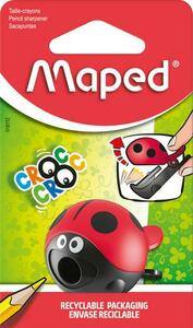 MAPED Blister taille-crayons CROC CROC EASY 1 usage avec pince. Design  coccinelle ou baleine