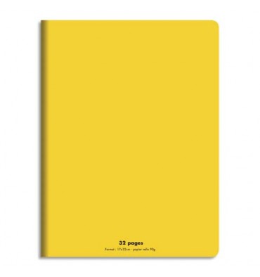 Cahier polypropylène 90g 32 pages seyes 17x22 cm - jaune