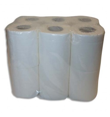 HYGIENE 4 paquets de 12 Rouleaux de Papier toilette pure ouate 2 plis blancs