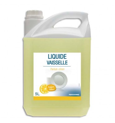 HYGIENE Bidon de 5 Litres Liquide vaisselle concentré 14% matière active,  Ph neutre, parfum citron