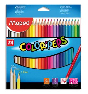 24 crayons de couleur de différentes couleurs pour enfants - Matériel de  dessin /