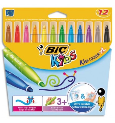 Etui 12 crayons de couleur effaçables Bic Kids - Crayons de coloriage Bic